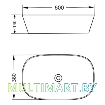Умывальник Lauter 21393-60-A (60x38, черный матовый) картинка 10